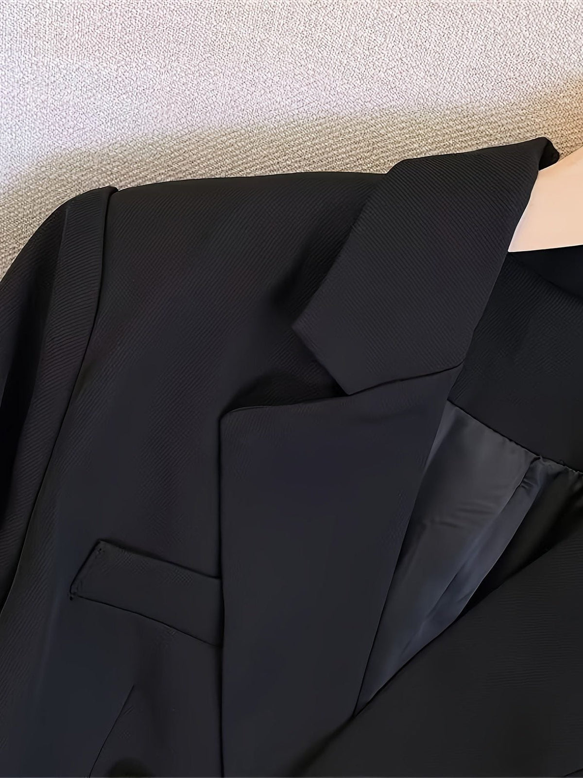 Double-Breasted Blazer with Notched Lapels and Cuff Buttons